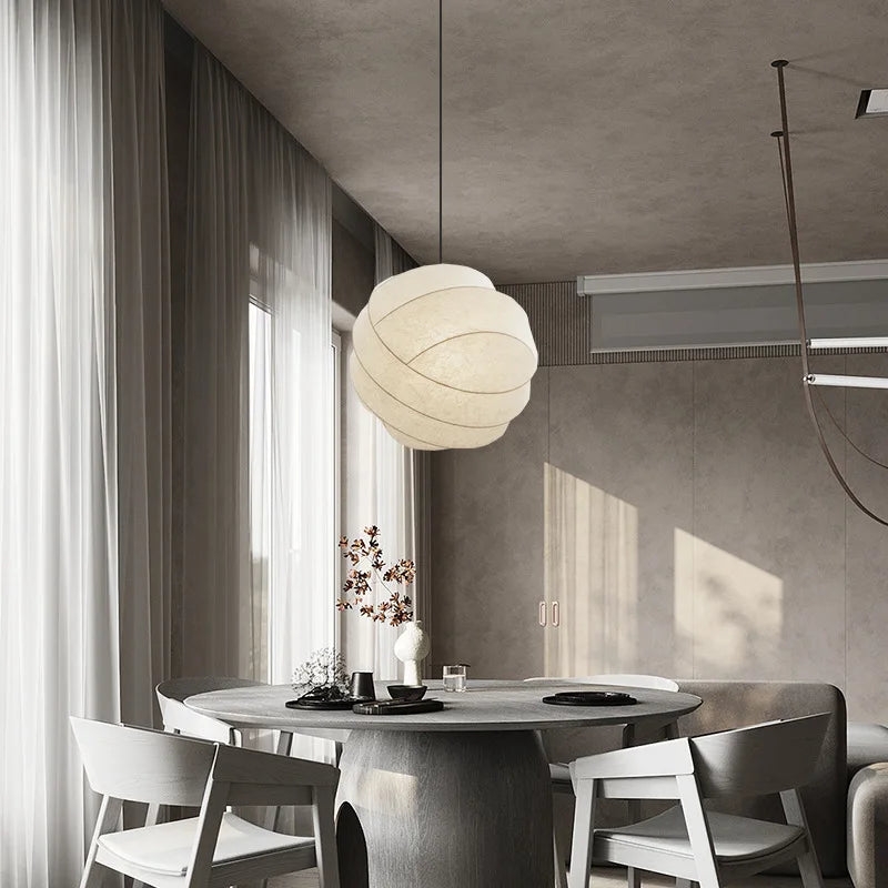Wabi Sabi Silk Ball Japandi Pendant Light D883