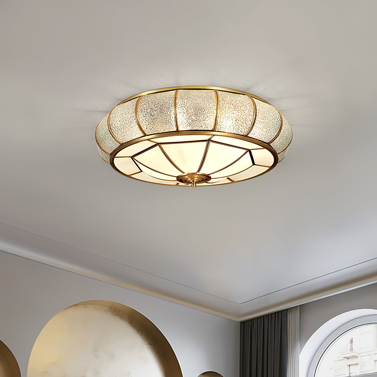 Round Textured Glass Ceiling Light M520