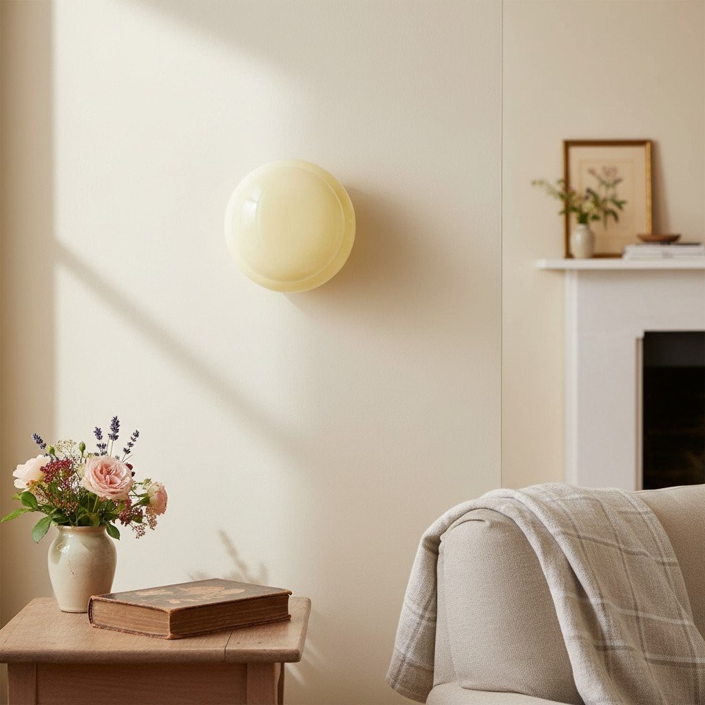 Orra Vintage Opal Glass Wall Lamp - Classic Round Sconce for Living Room T423
