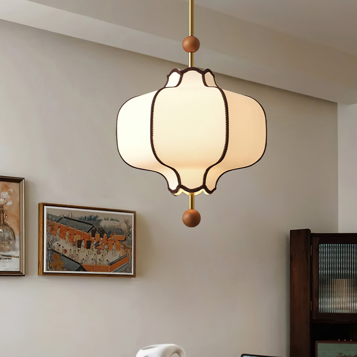 Vintage Textured Fabric Pendant Light M371