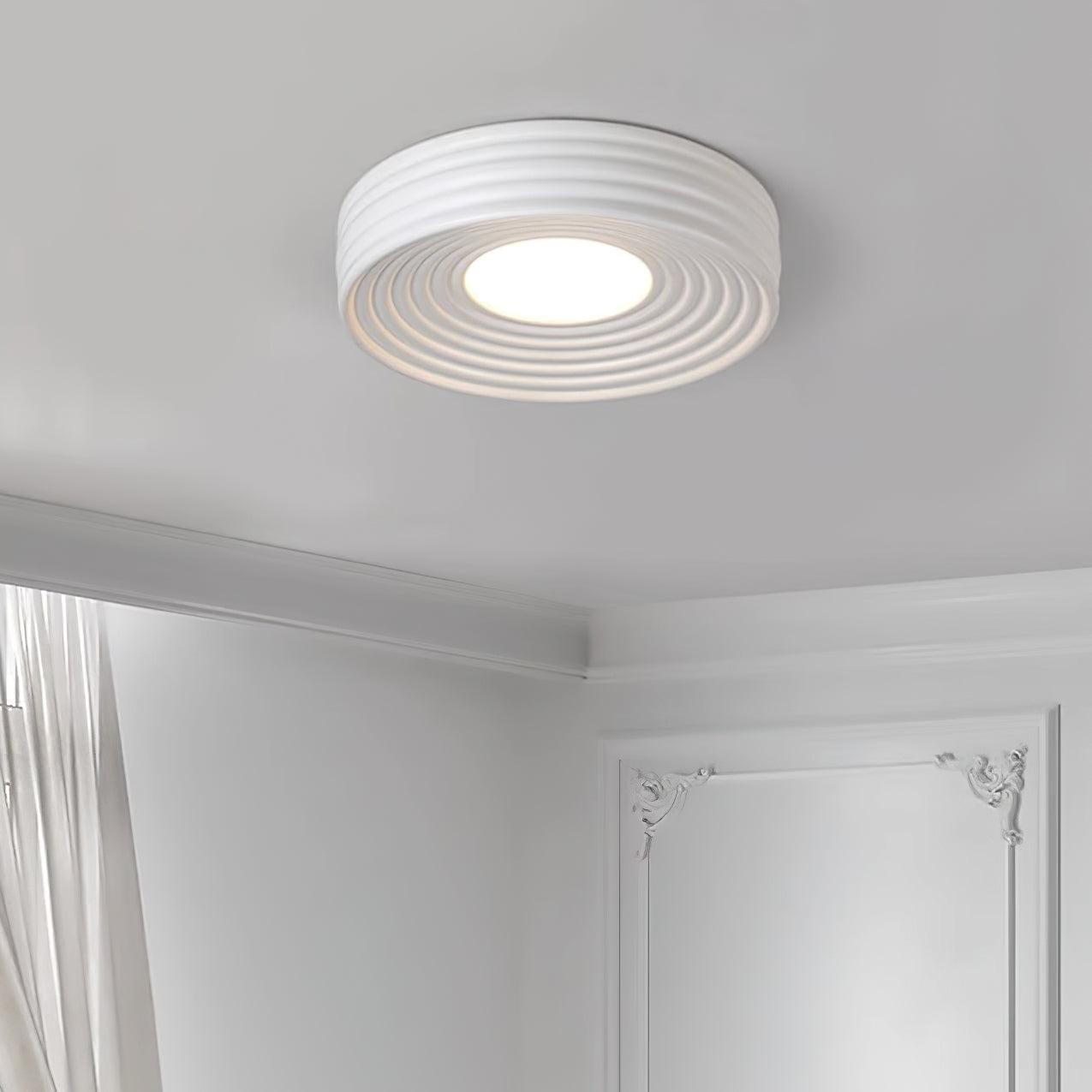 Cream Ribbed Three-color Changing Ceiling Light M392