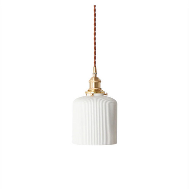 Lampadario a sospensione in ceramica a righe, taglia A
