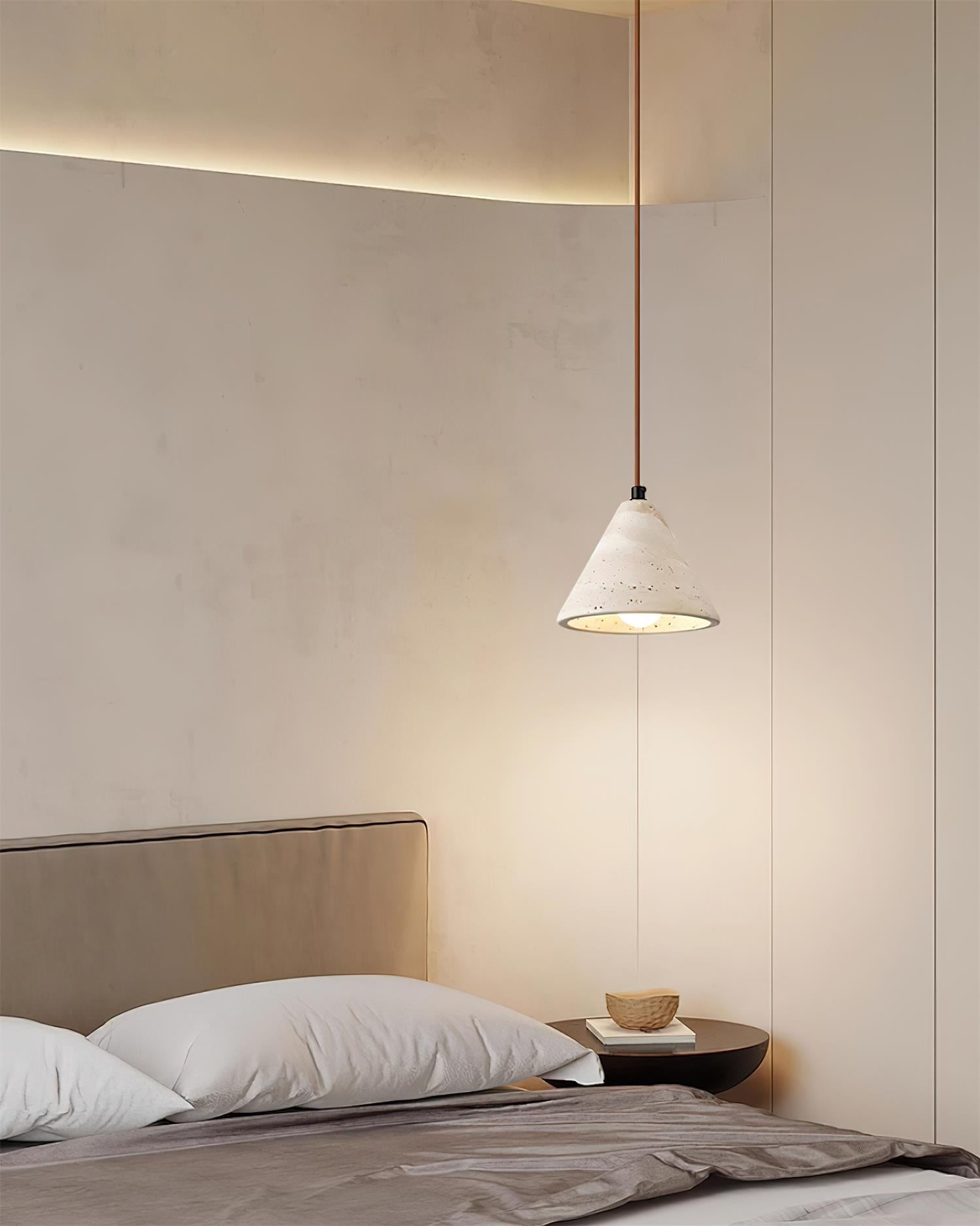 Travertine Conical Pendant Lamp M262