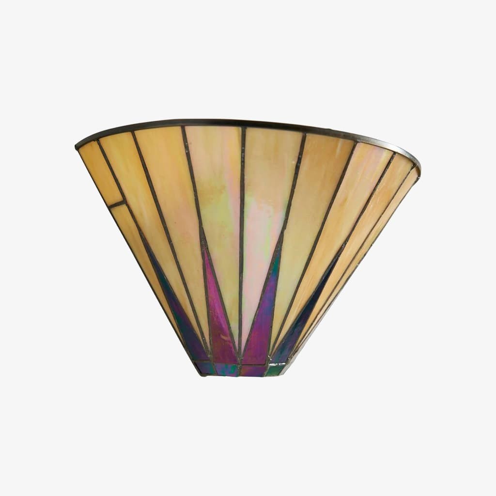 TF Dark Star Art Deco Star Tiffany Wall Sconce - Stained Glass Geometric Light for Hallway and Living Room T638