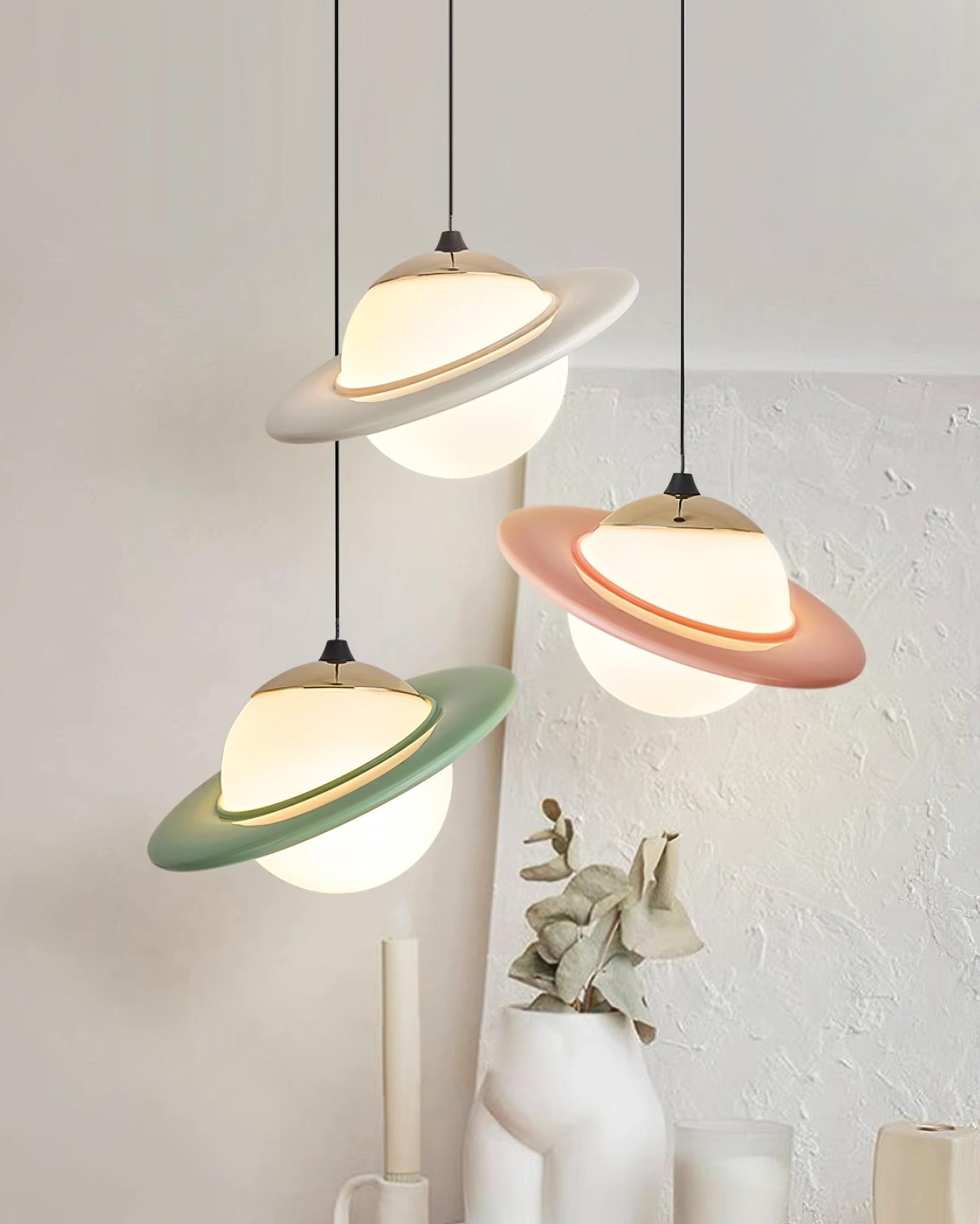 Romantic Saturn Planet Pendant Lamp for Bedroom M519