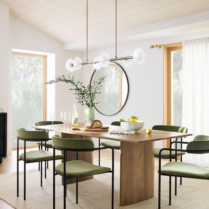 Elorina 6-Light Linear Chandelier - Modern Metal Light Fixture - Dining Room Lighting T006
