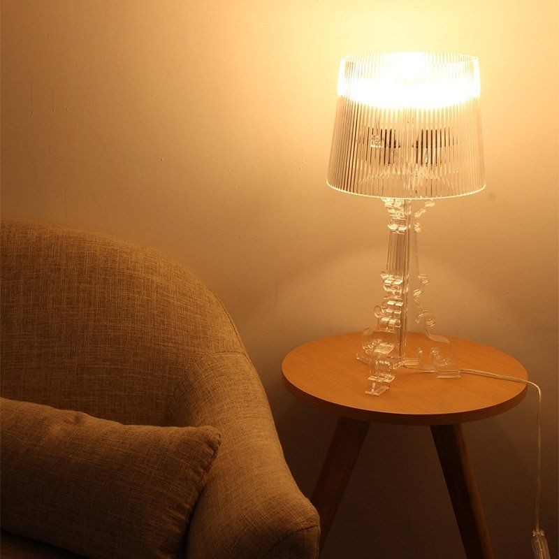 Baroque Style Acrylic Bourgie Table Lamp For Bedroom