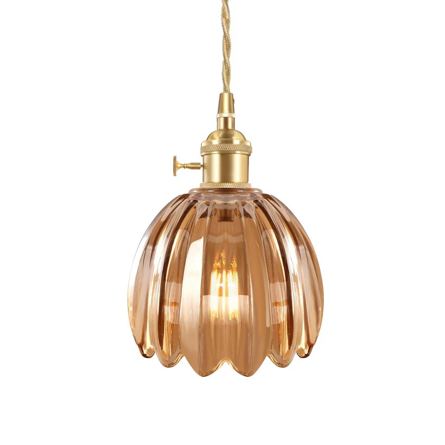 Japanese Retro Glass Flower Pendant Light S28