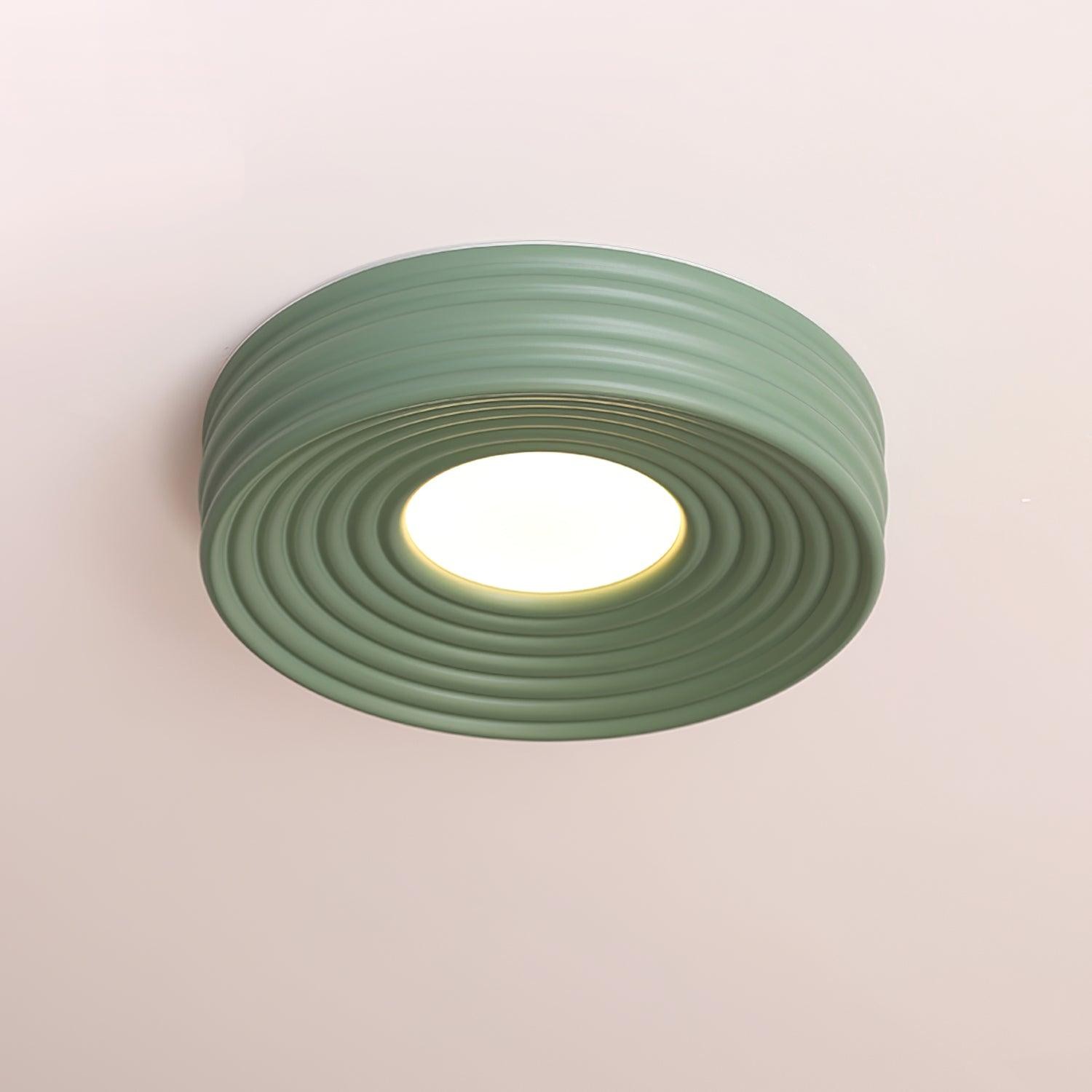 Cream Ribbed Three-color Changing Ceiling Light M392