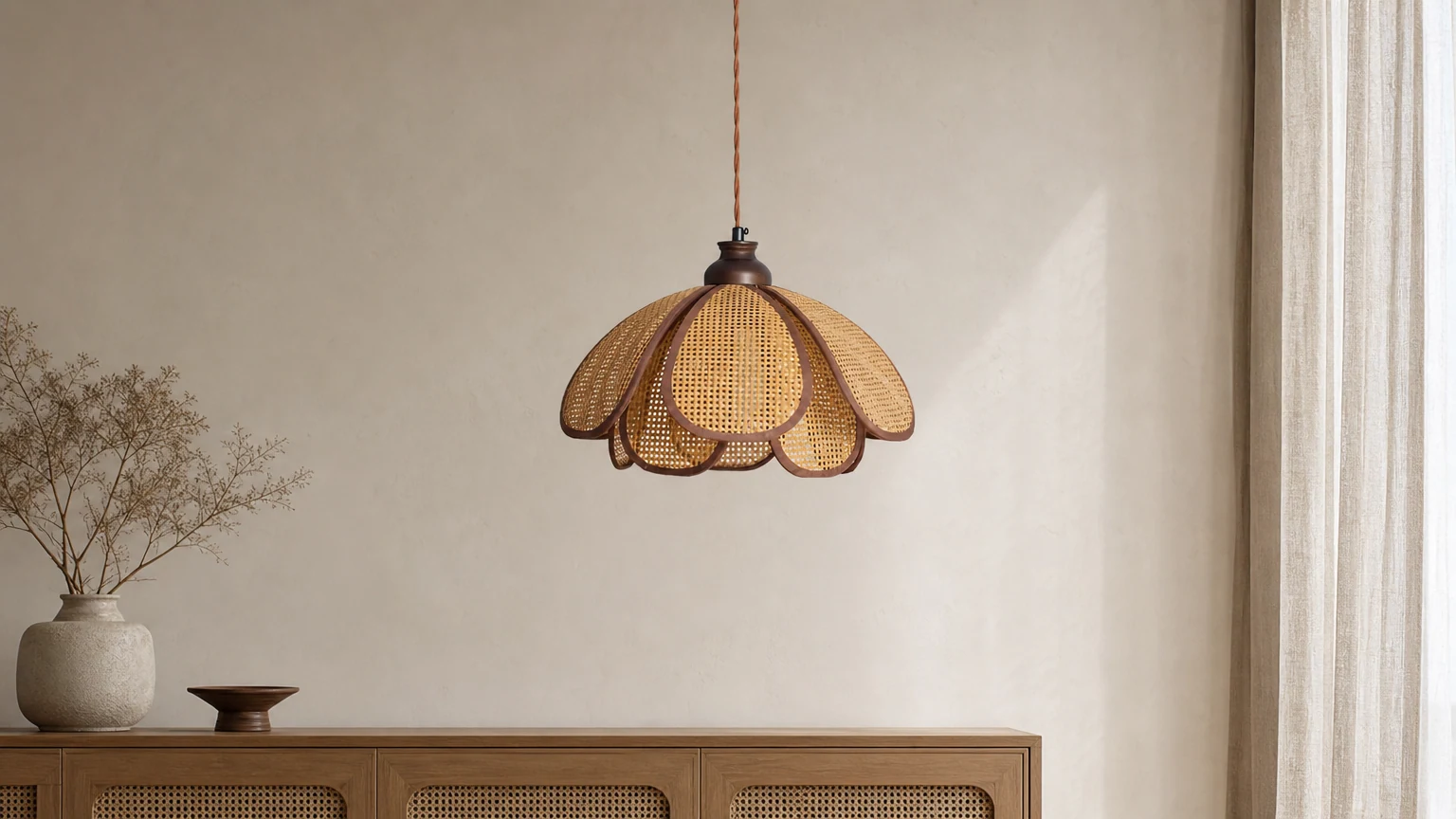 Lampa wisząca Capelina D89 w ciepłej oprawie wnętrza