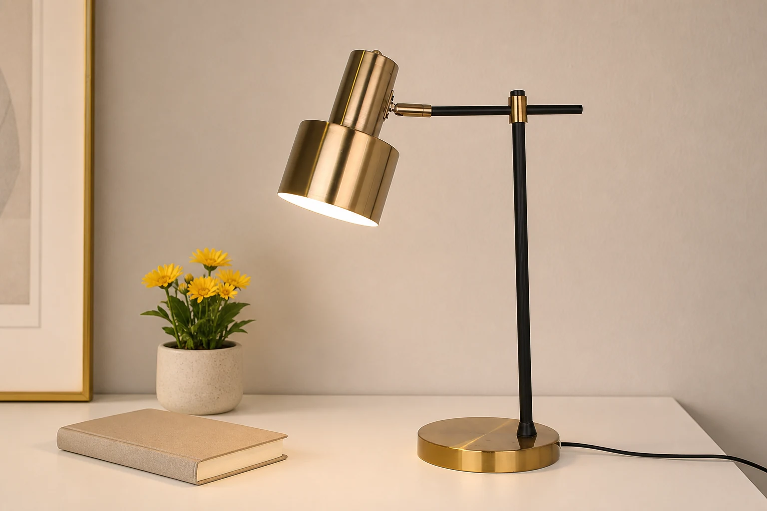 Metalowa minimalistyczna lampa stołowa Art Deco M544 w stylu lifestylowym