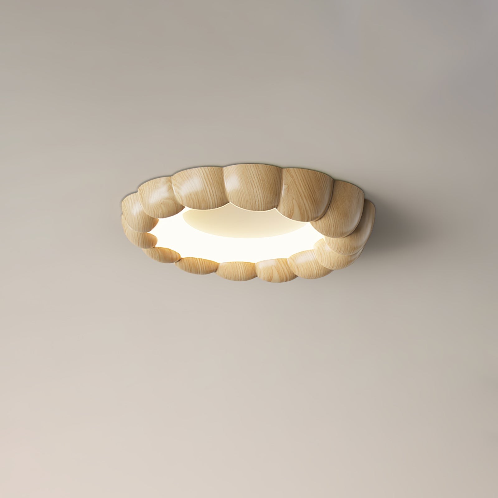 Faux Wood Ripple Ceiling Lamp M559