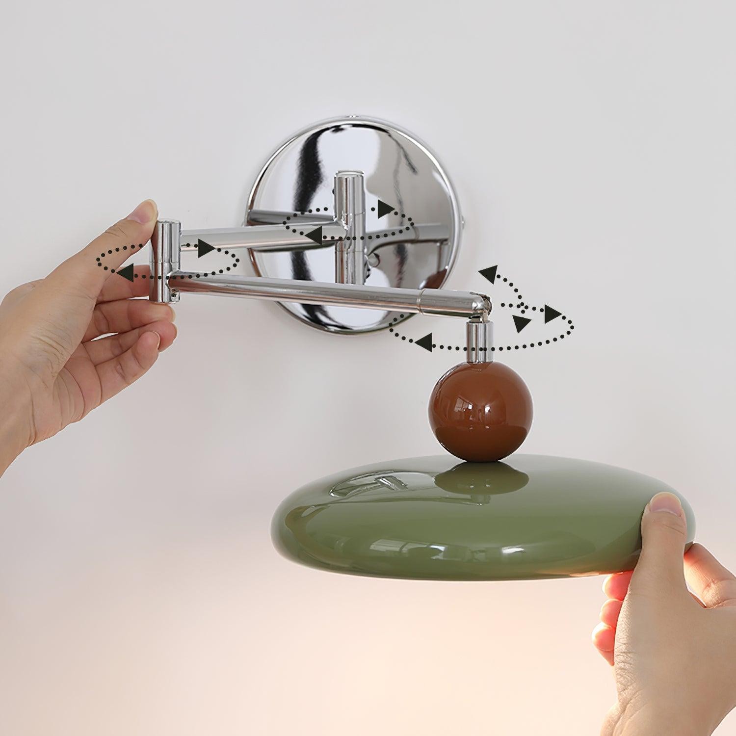 Cream Style Adjustable Swing Arm Disc Reading Wall Lamp M243