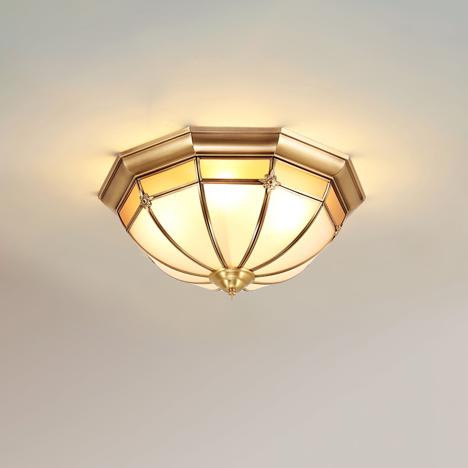 Dome Brass Flush Ceiling Lamp M563