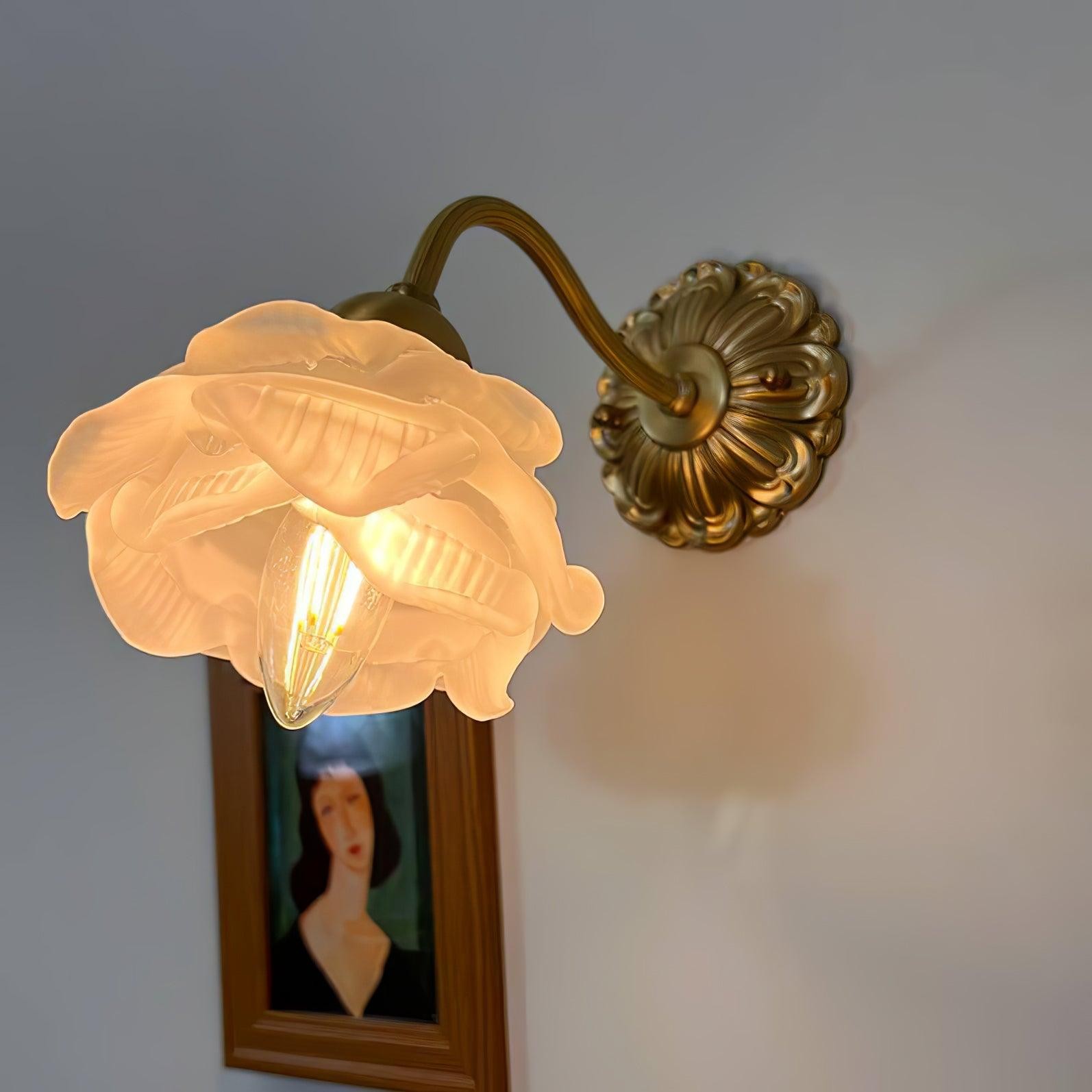Brass Rose Wall Light M403
