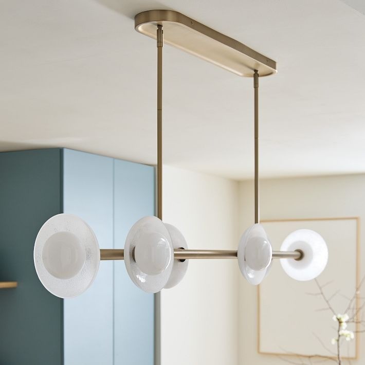 Elorina 6-Light Linear Chandelier - Modern Metal Light Fixture - Dining Room Lighting T006