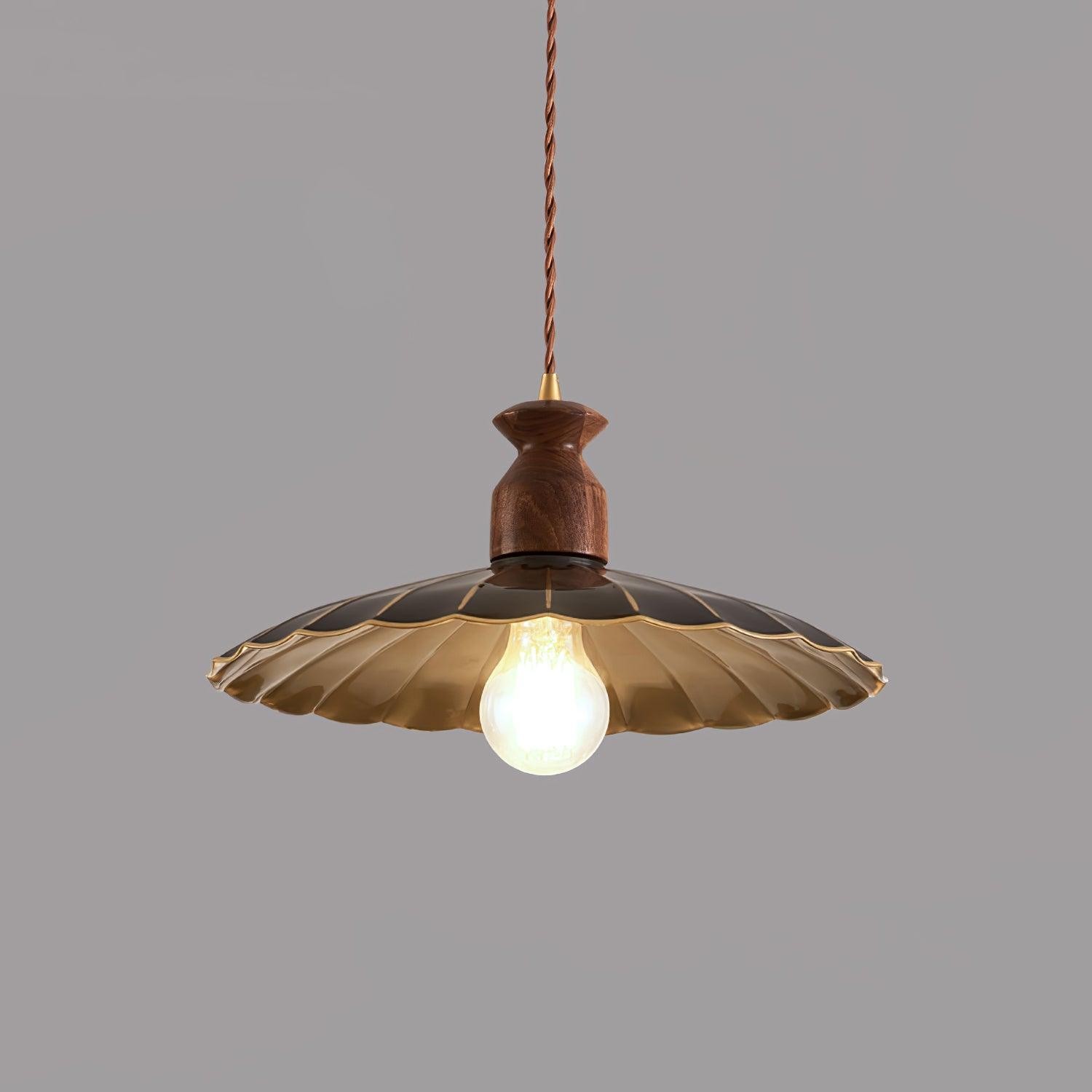 Round Brass Metal Badge Gold Pendant Lamp M84