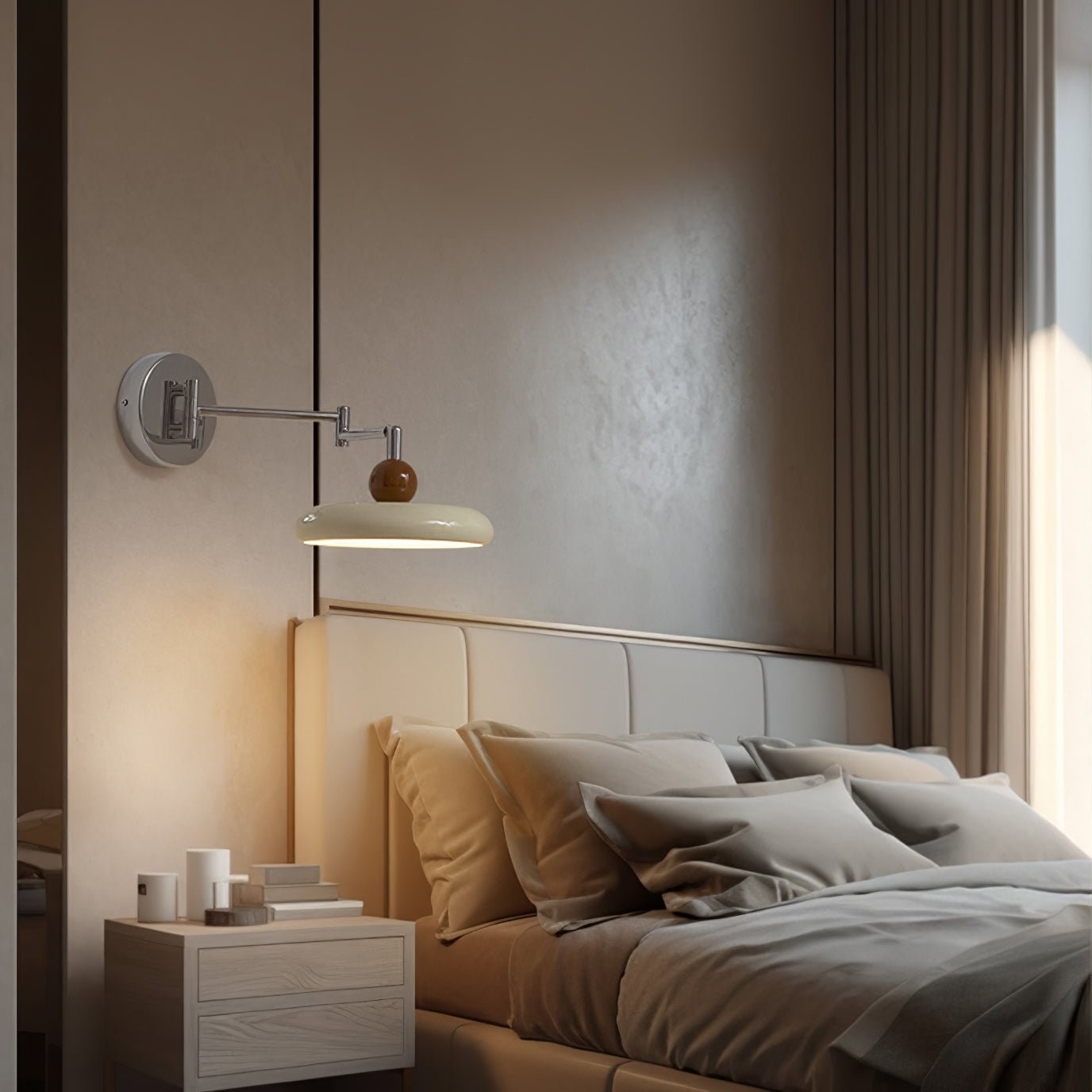 Minimalist French Creative Cream Style Rotatable Swing Arm Wall Lamp M460