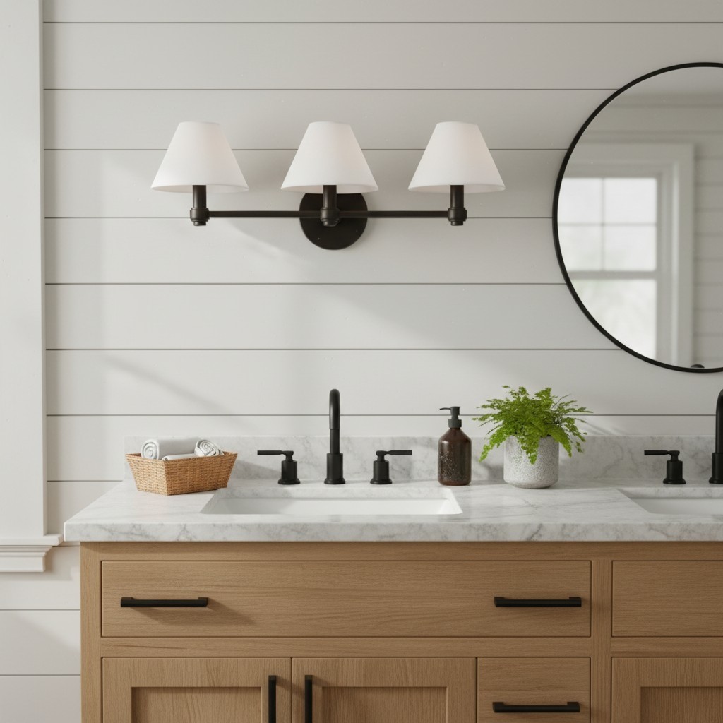 Roven Metal Wall Sconce - Sleek Metal Single or Triple Sconce for Vanity or Bathroom T656