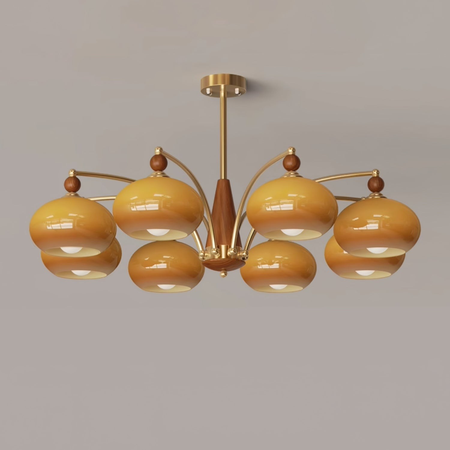 Vintage Multihead Persimmon Chandelier M431