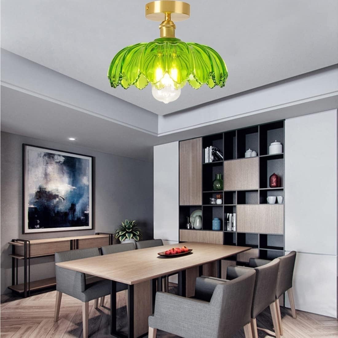 Retro Petal Glass Ceiling Lamp S118