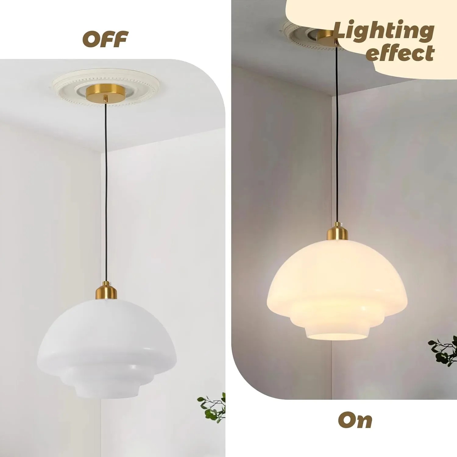 Mid-Century Art Milk White Glass Pendant Lamp S81