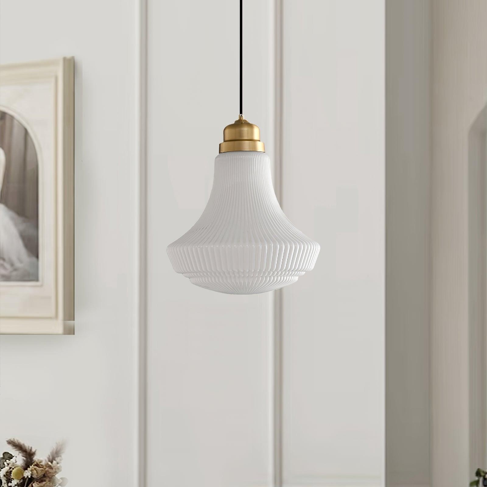 Classical Brass Alabaster Glass Pendant Lamp M424