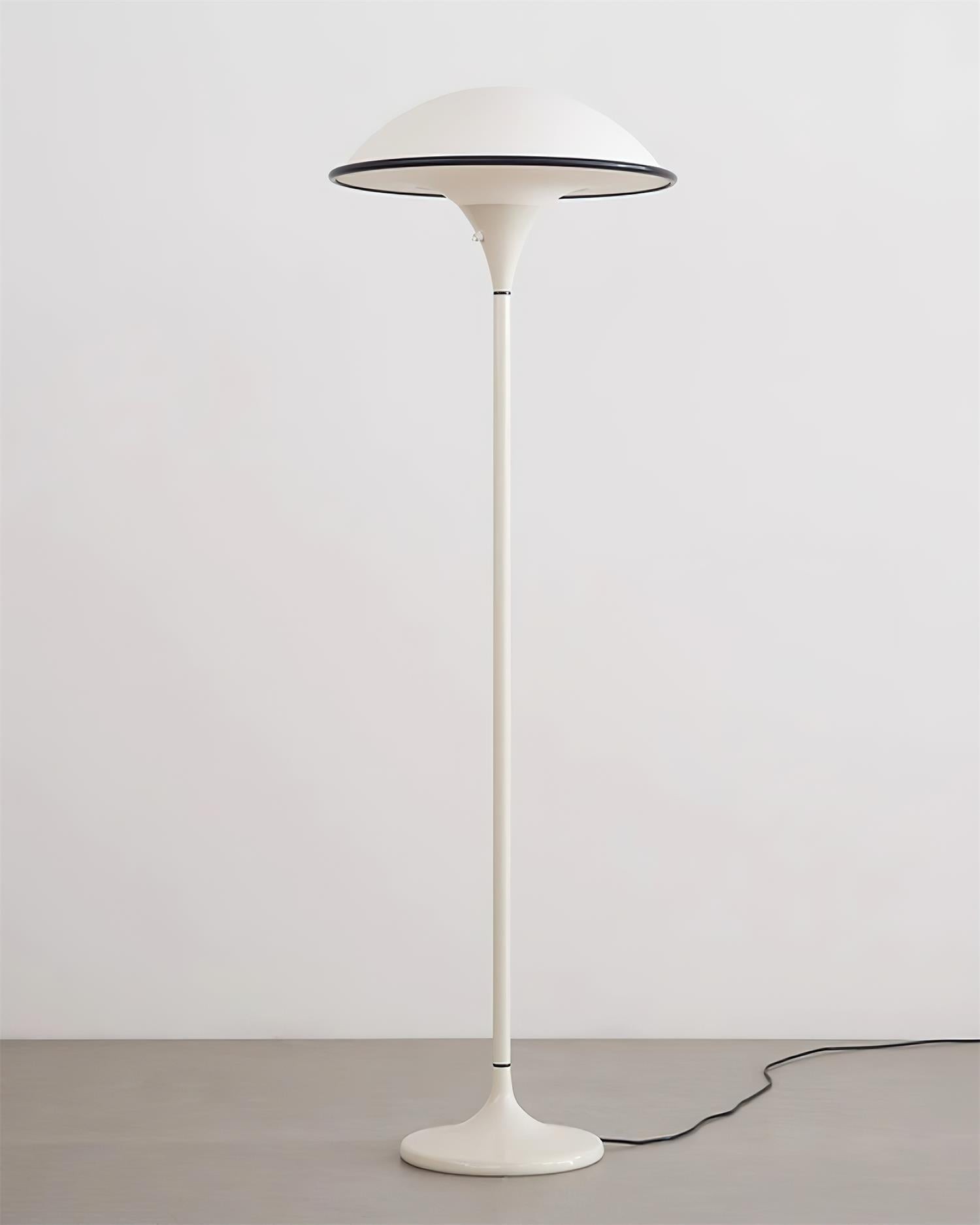 Danish Retro White Flying Saucer Floor Lamp M379