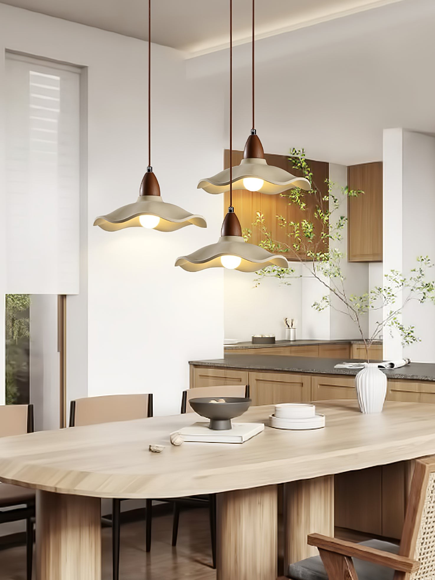 Japanese Wabi-Sabi Style Cement Wave Pendant Lamp M80