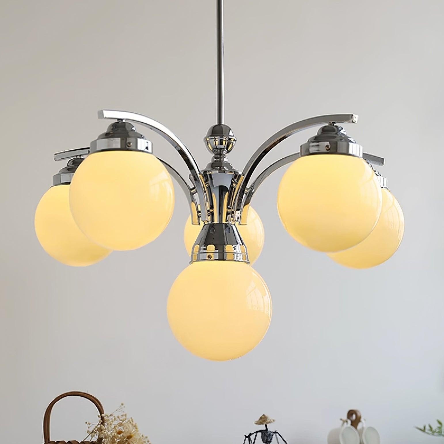 French Elegant Glass Orb Chandelier M531