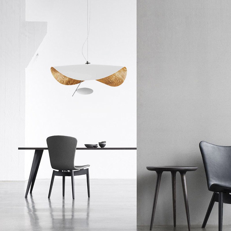 Modern Foil Curved Metal LED Pendant / Ceiling light for Bedroom