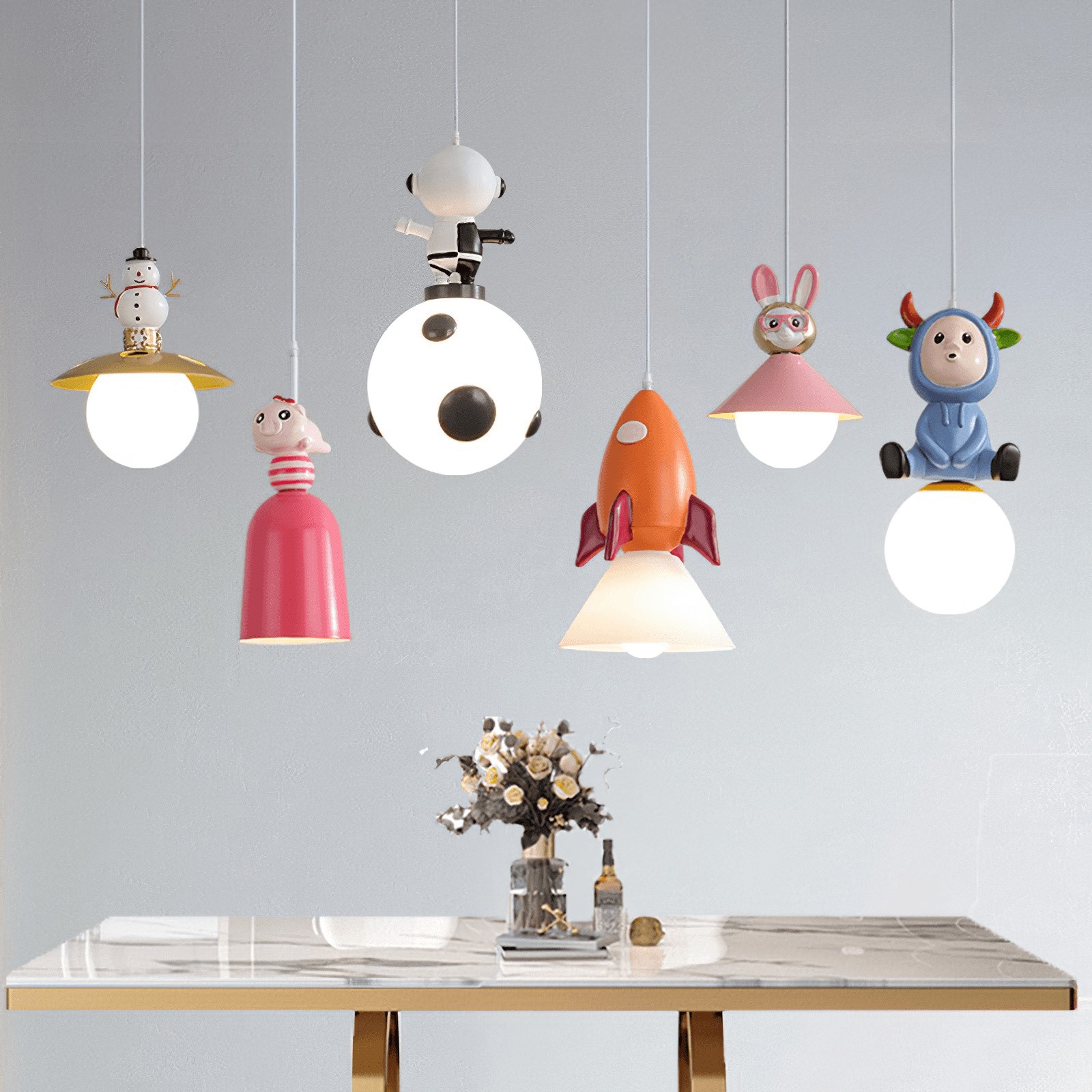 Colorful Toys Figurine Metal Pendant Light S160