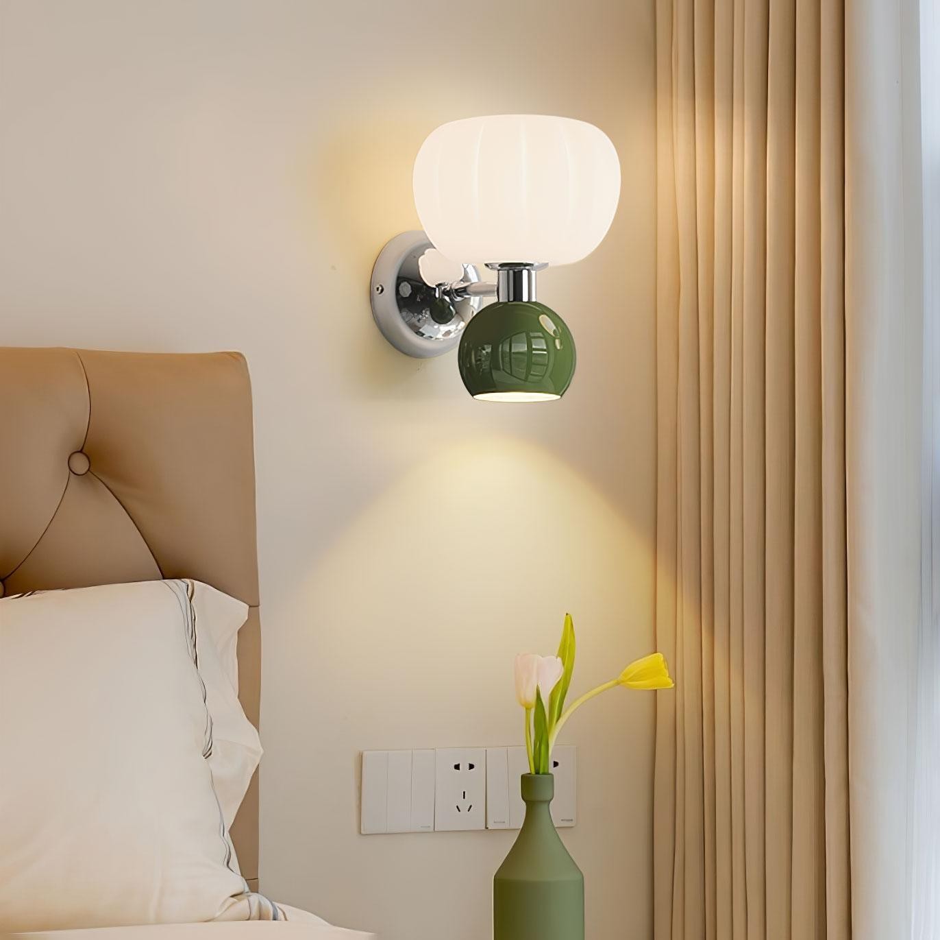 Cream Style Bedroom Bedside Pumpkin Wall Sconce M540