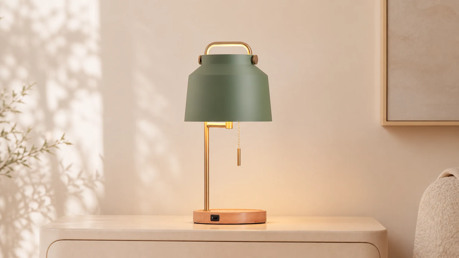Lampa stołowa Naima D411 w ciepłym pomieszczeniu