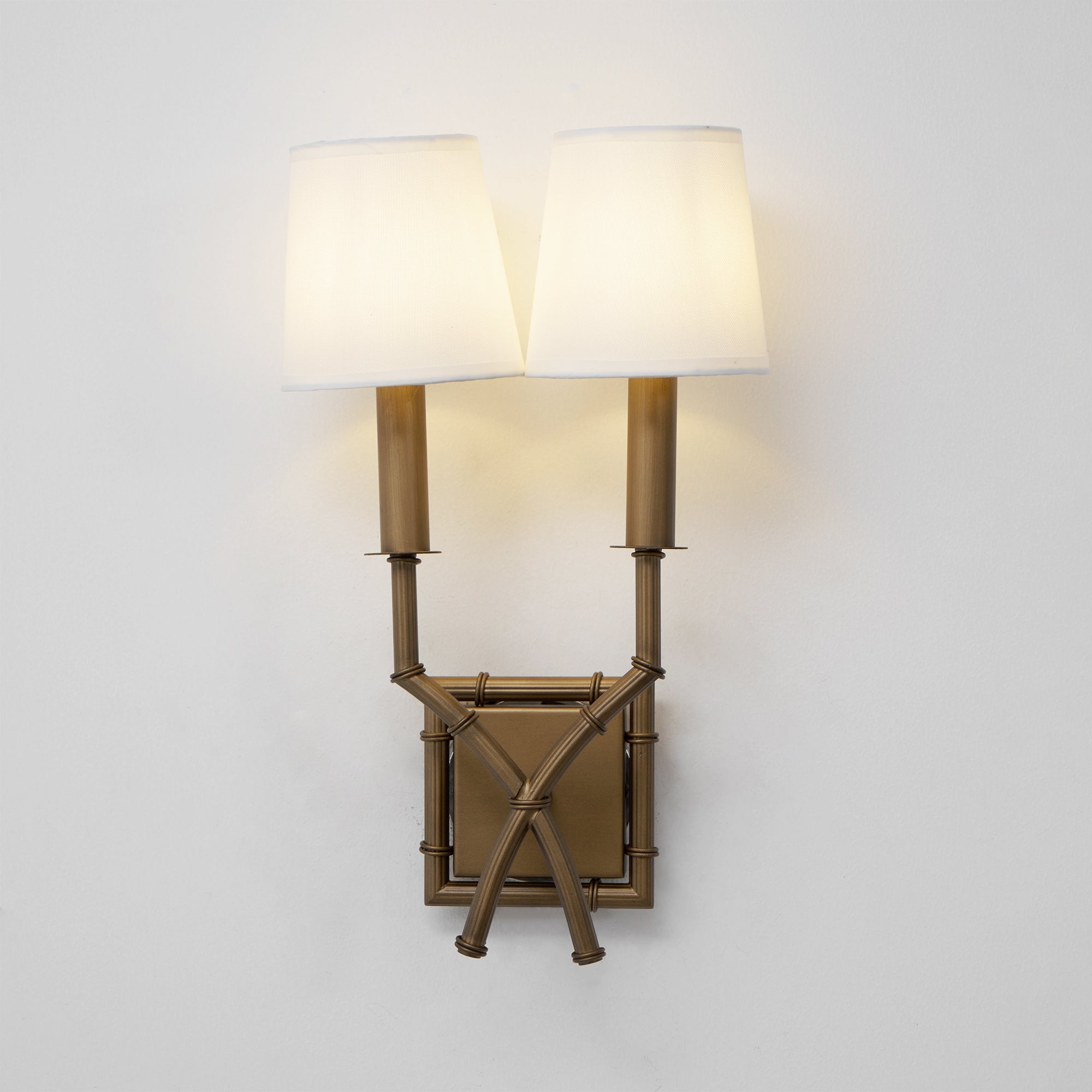 Double Arm Bamboo Sconce D586