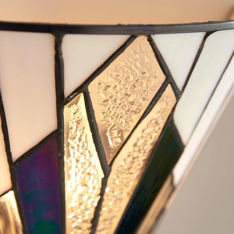 TF Astoria Vintage Fan-Shaped Wall Lamp - Handcrafted Art Glass For Bedroom Accent Light T635