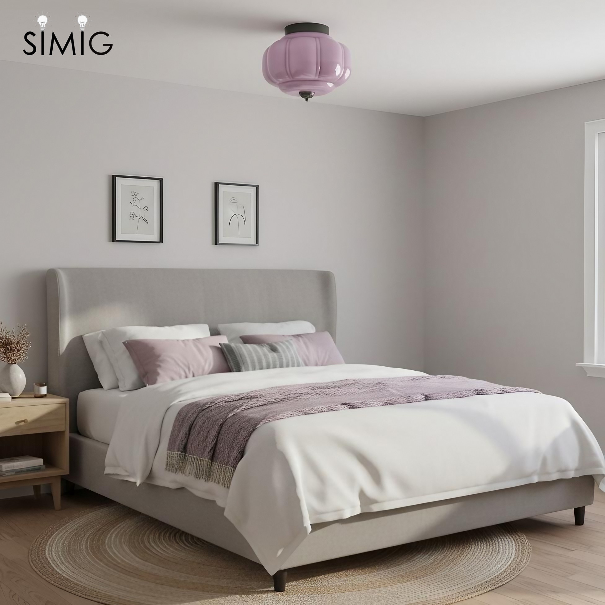 Eloise Retro Milk Glass Semi Flush Mount Ceiling Light G55