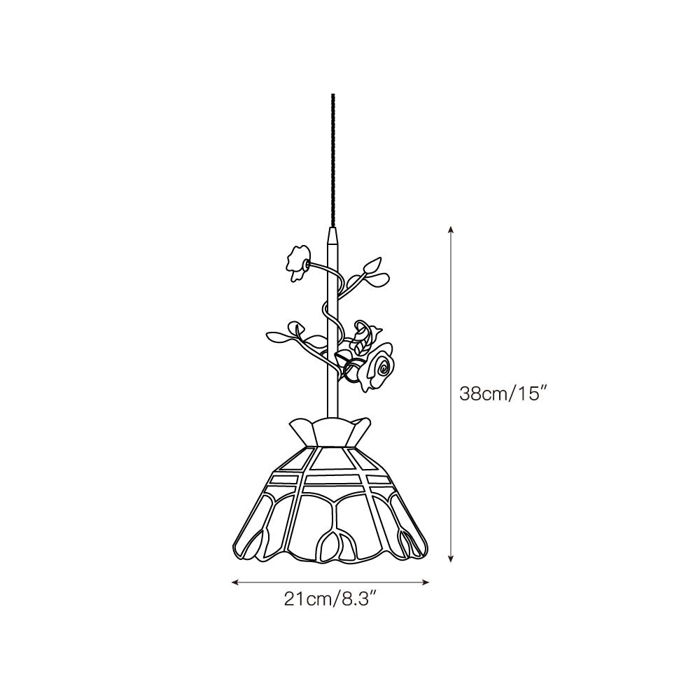 Lalique Rose Glass Pendant Lamp D674