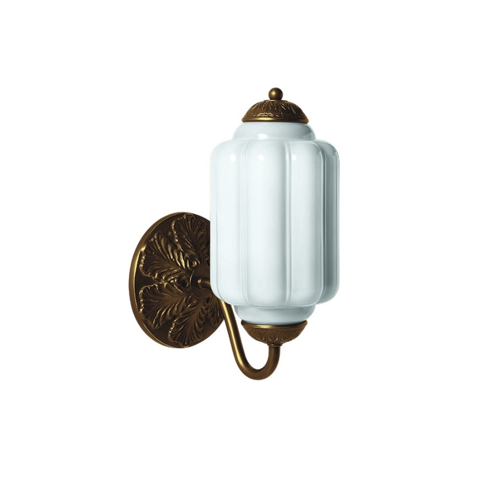 Kobber- og blåglassversjon av den vintage glasslysestakeformede vegglampen M03