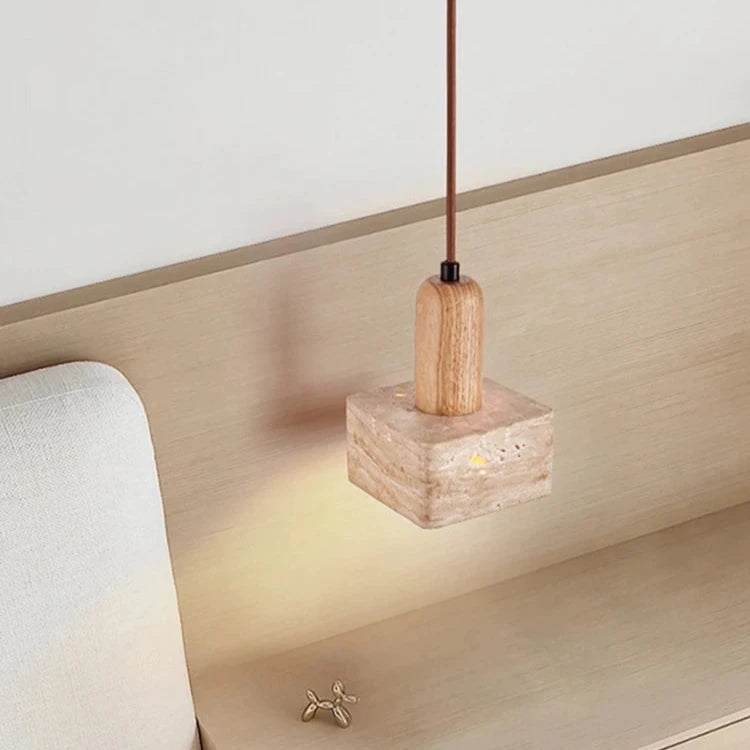 Travertine Square Pendant Light D933