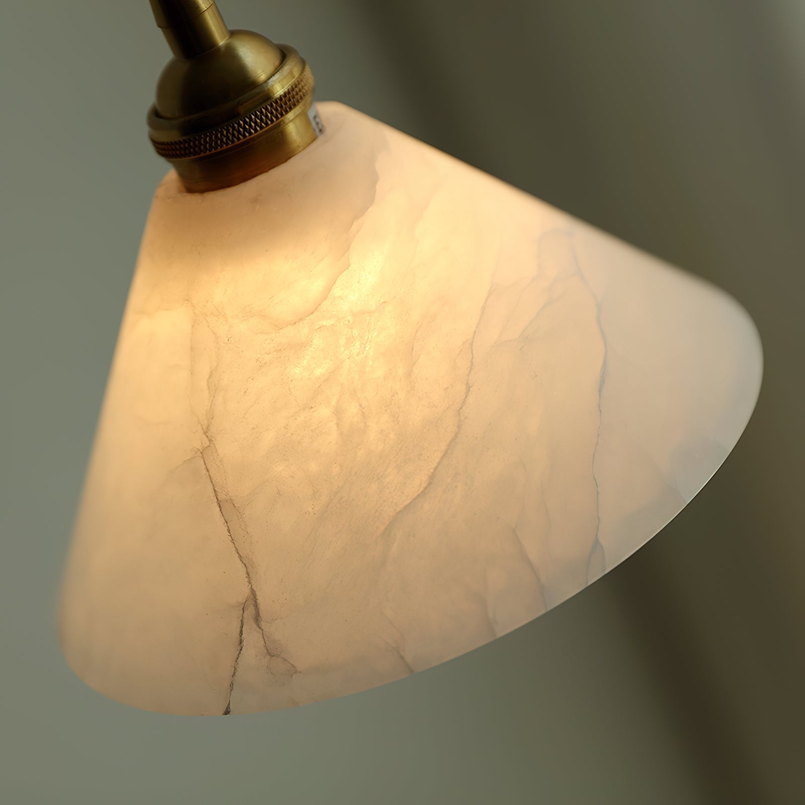 Conical Brass Alabaster Pendant Lamp D425