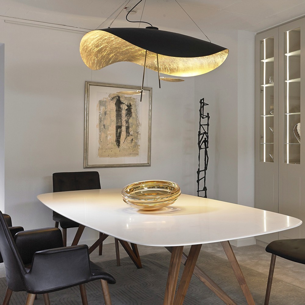 Modern Foil Curved Metal LED Pendant / Ceiling light for Bedroom
