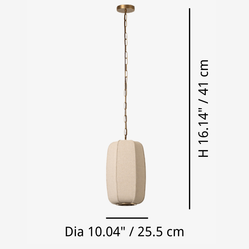 Schemat wymiarowy wisiorka Loomis o średnicy 25,5 cm