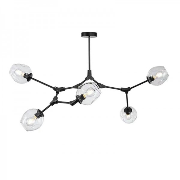Asymmetrical Articulated Globe Branching Bubble Chandelier