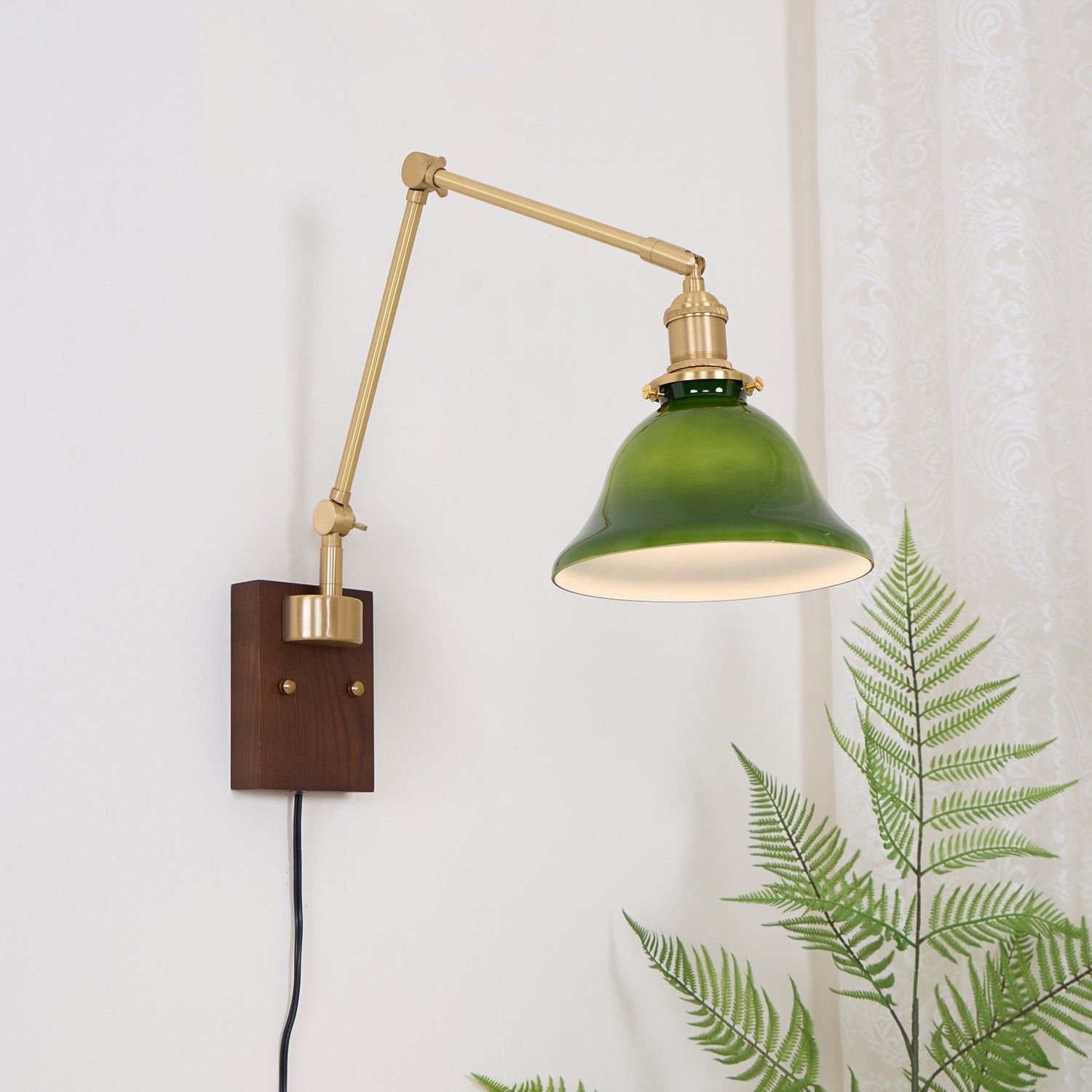 Banker Swing Arm Plug In Wall Light M289