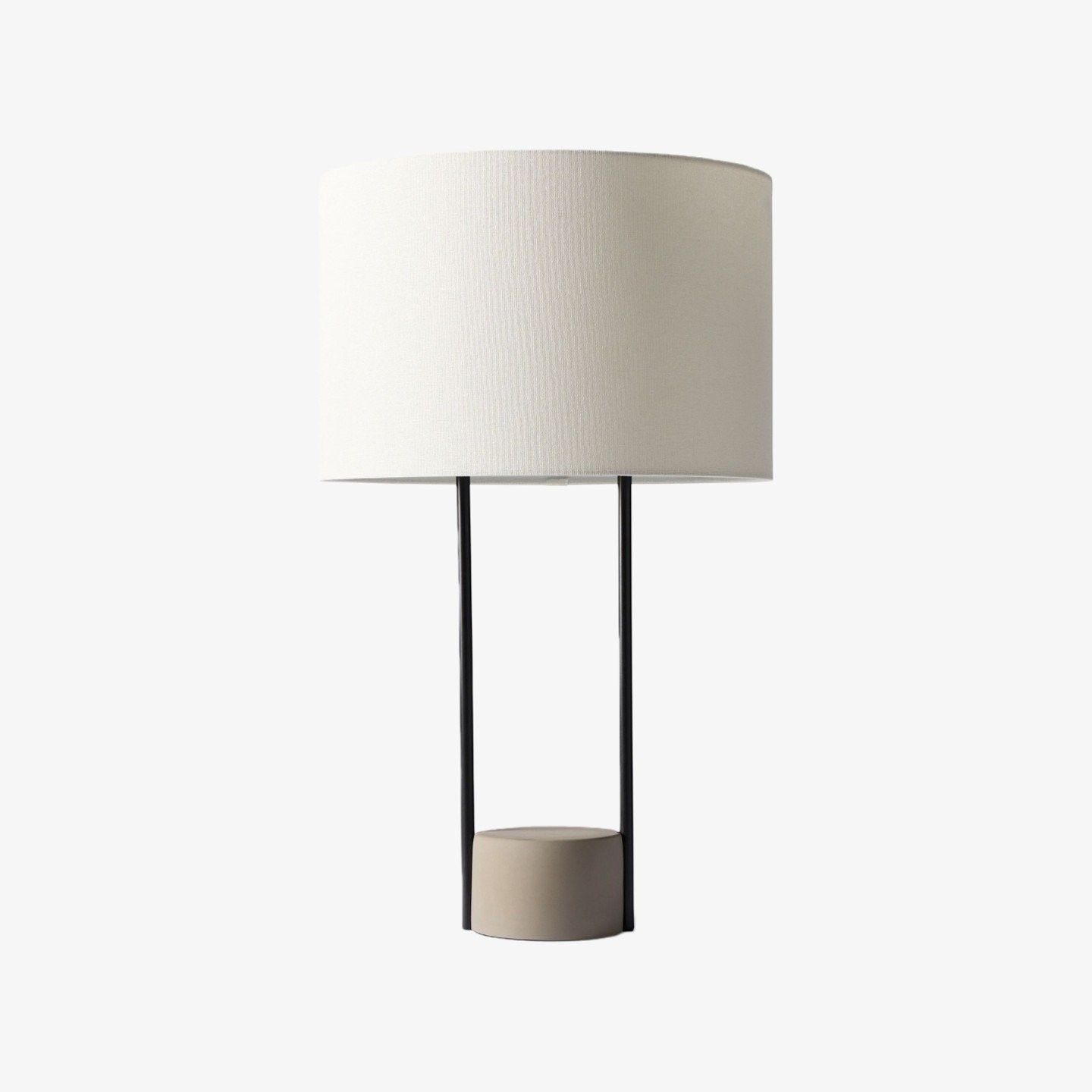 Luma Minimalist Industrial Table Lamp and Floor Lamp - Metal Frame with Soft Fabric Shade T630
