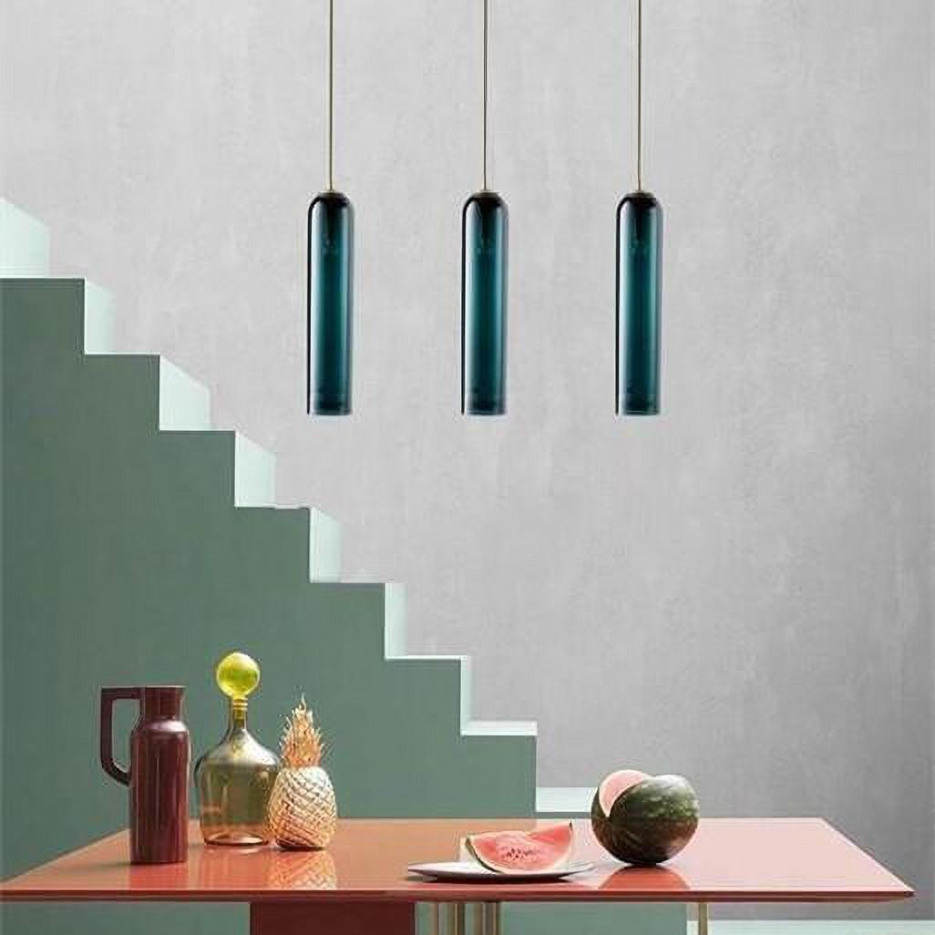 Float Blown Glass Cylindrical Pendant Lamp