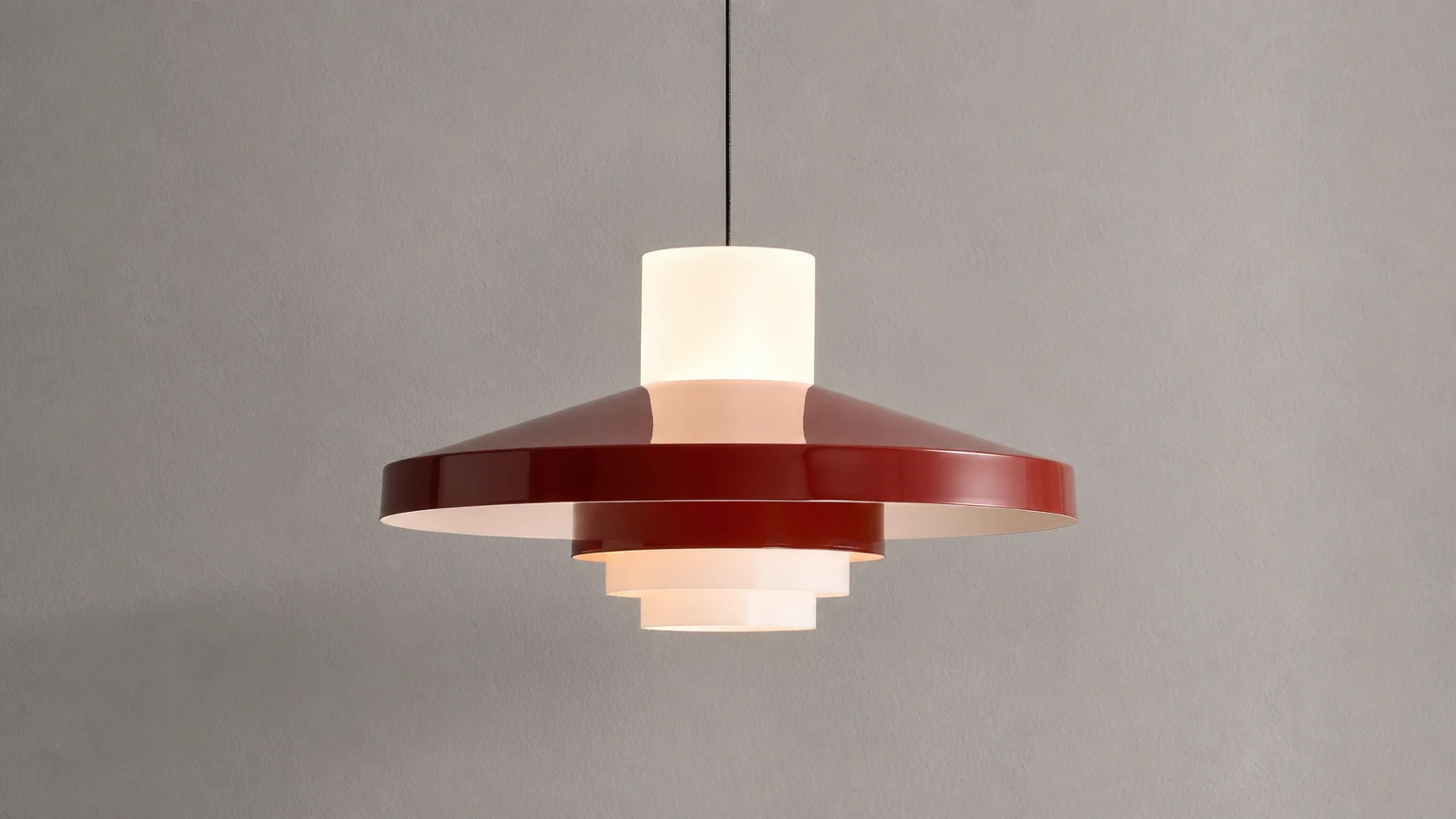 Lampa wisząca Nova Cap D221 pokazana jako bohaterska scena w poziomym pomieszczeniu