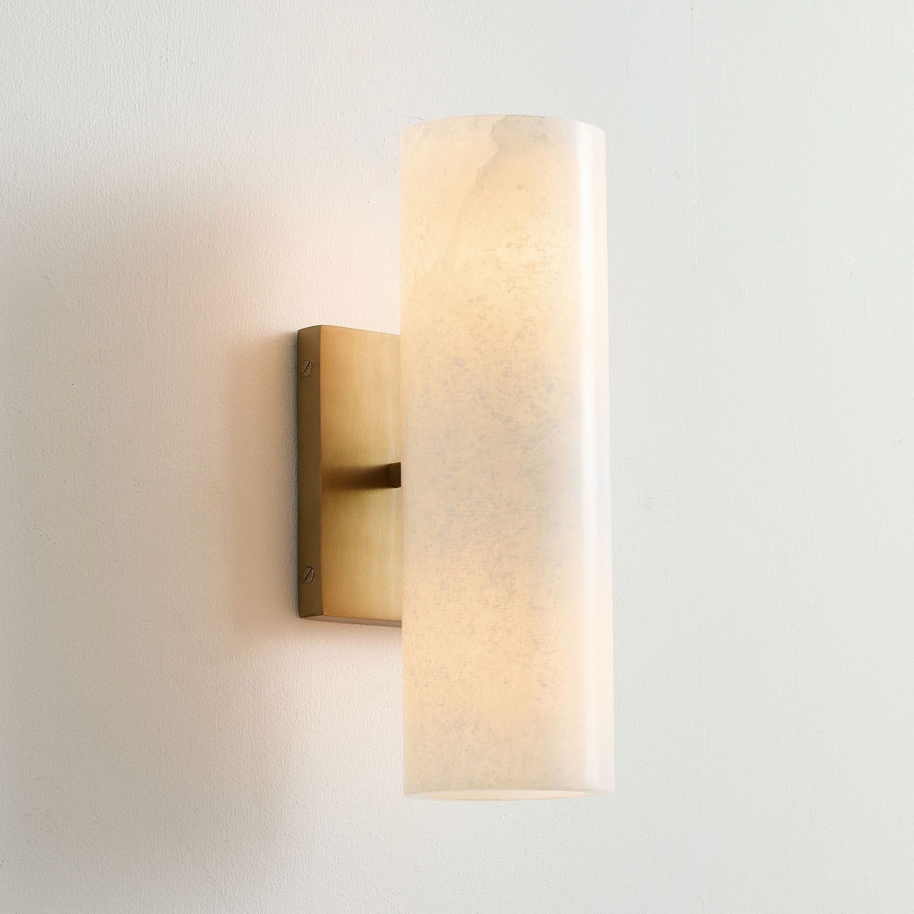 Wolvina Natural Marble Tube Sconce with Sleek Metal Details T188