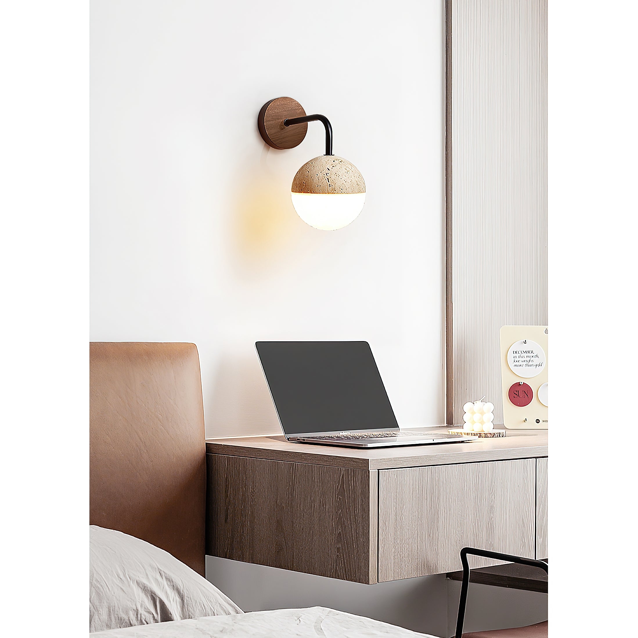 Tia Travertine Wall Lamp D662
